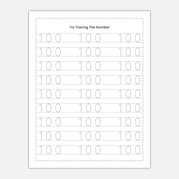 Feuille De Travail Sur Le Traçage Des Nombres Et Le Traçage Des Mots Numériques Pour Les Enfants De La Maternelle