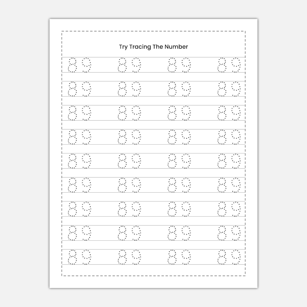 Feuille De Travail Sur Le Traçage Des Nombres Et Le Traçage Des Mots Numériques Pour Les Enfants De La Maternelle