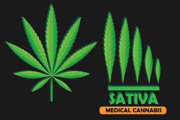 Feuille Verte De Cannabis Sativa Vector Illustration