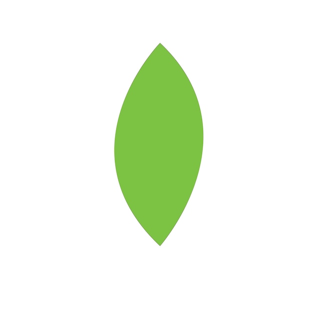 Vecteur feuille verte sur fond blanc