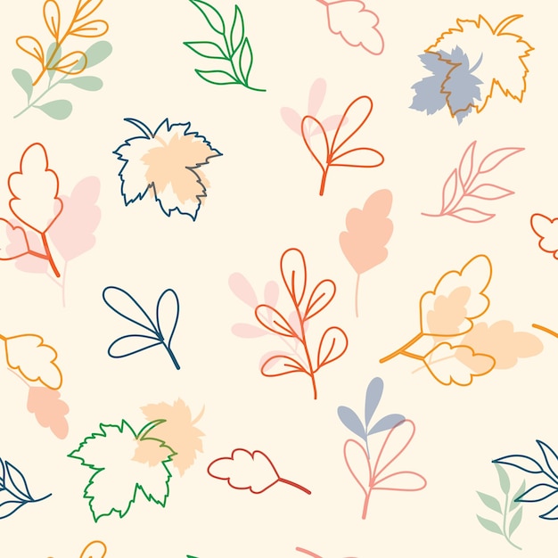 Vecteur feuilles d'automne colorées modèle d'illustration de style matisse