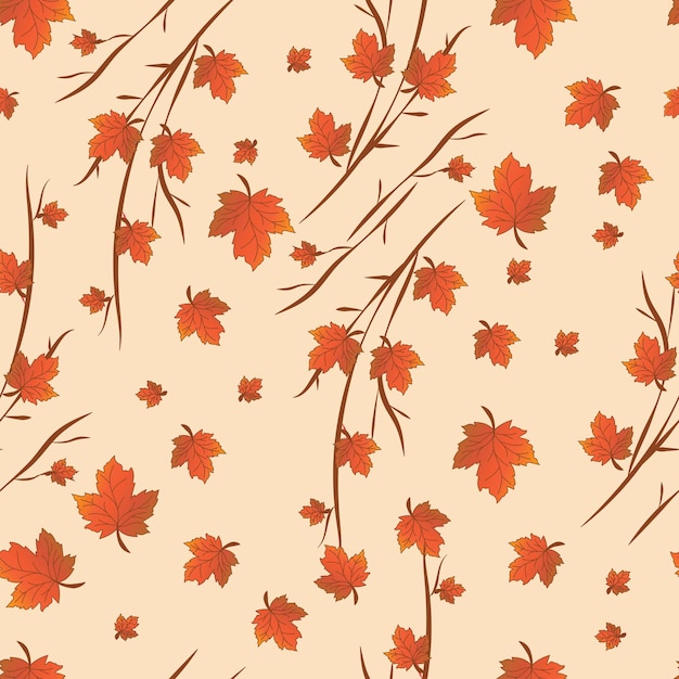 Vecteur feuilles d'automne motif sans couture