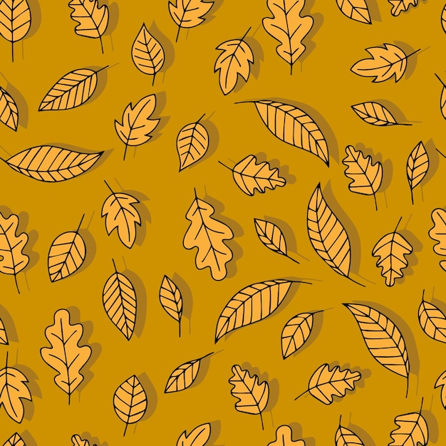 Feuilles D'automne Vecteur Fond De Motif Sans Couture Pour Les Tissus Imprime L'emballage Et Les Cartes Postales