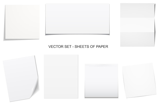 Feuilles Blanches De Vecteur De Papier Pour Votre Conception