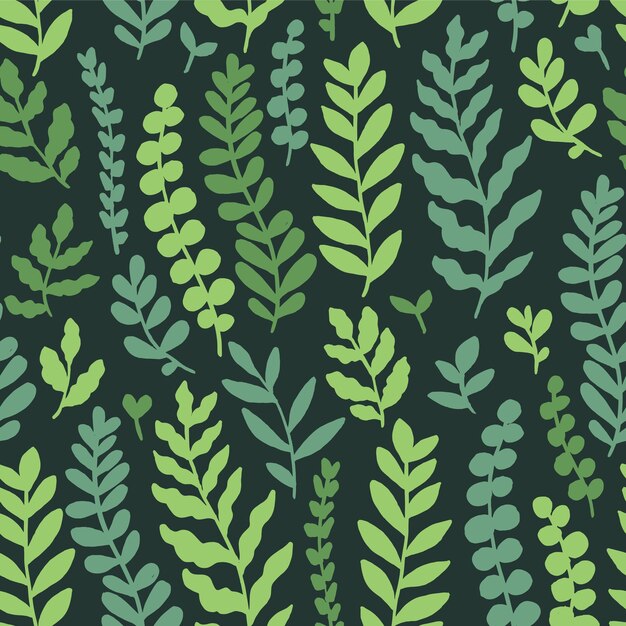 Feuilles de botanique sombre vintage fond vectoriel texture créative pour les imprimés de mode textile en tissu