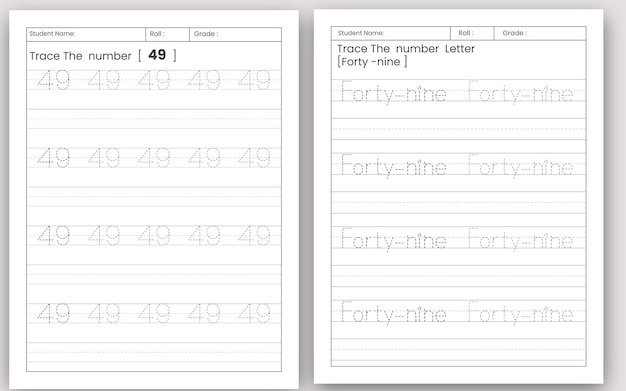 Feuilles De Calcul De Suivi Des Nombres Et Livre D'activités De Suivi Pour Les Enfants Ou L'école Maternelle Ou L'école à La Maison