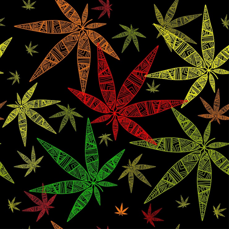 Vecteur feuilles de cannabis sans soudure de fond modèle abstrait de cannabis de marijuana vector