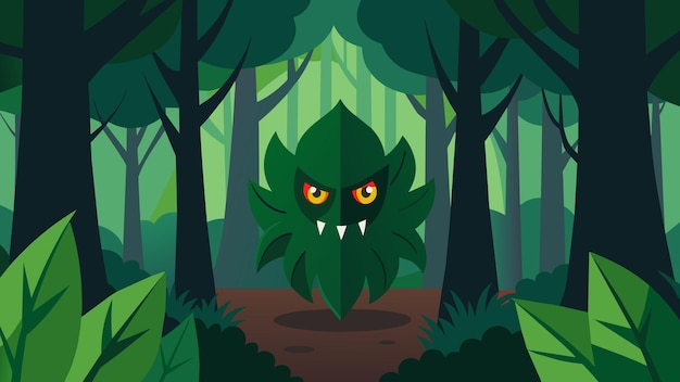 Vecteur les feuilles dans la forêt effrayante bruissent avec un murmure sinistre qui envoie des frissons dans votre