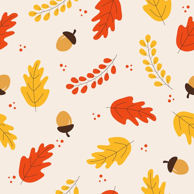 Les feuilles et les glands tombent