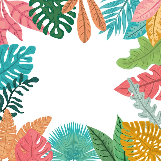 Vecteur feuilles de palmiers tropicaux, illustration de fond naturel de feuillage jungle