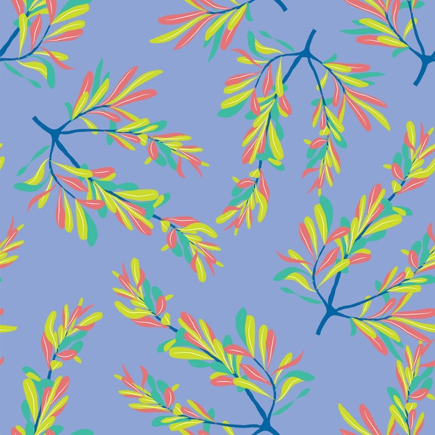 Vecteur des feuilles de plantes tropicales colorées, des branches sans couture