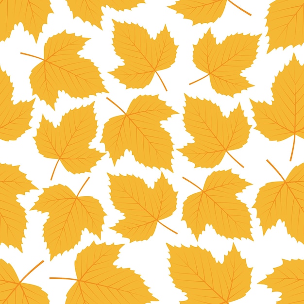 Vecteur feuilles tombantes feuilles d'automne sont dessinées sur un fond blanc motif sans couture pour papiers peints textiles emballage cadeau et album illustration vectoriel