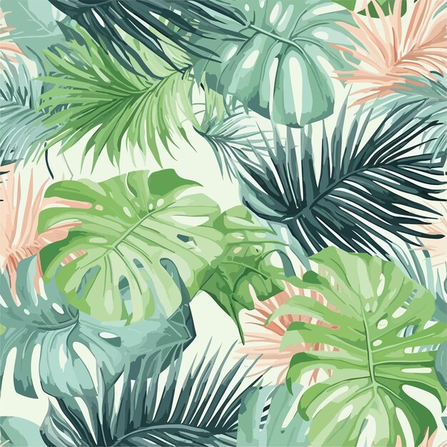 Des Feuilles Tropicales Colorées Sans Couture