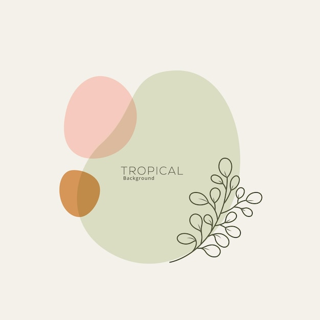 Feuilles Tropicales Avec Illustration Vectorielle De Fond élément Arrondi