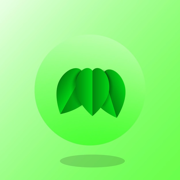 Vecteur feuilles vertes isolées dans un cercle sur fond vert. vecteur isolé dans un cercle.