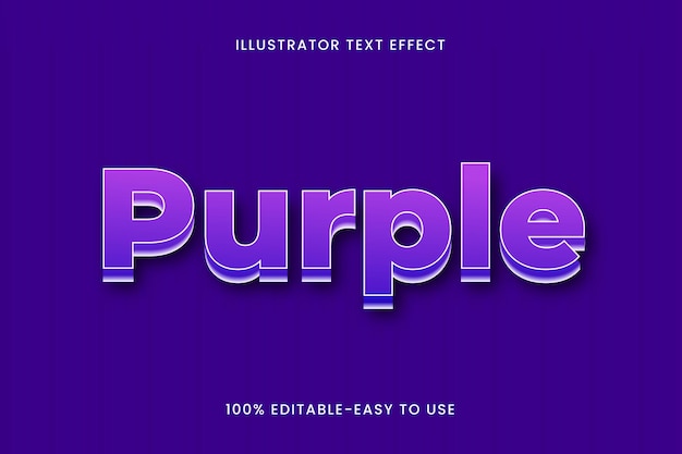 Fichier Eps D'effet De Texte Modifiable 3d Violet