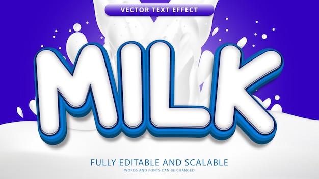 fichier eps modifiable effet texte lait