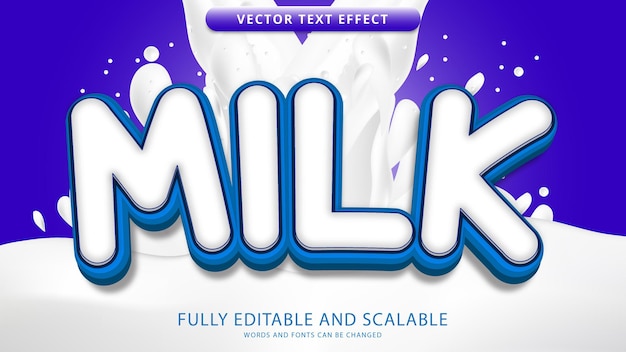 Fichier Eps Modifiable Effet Texte Lait