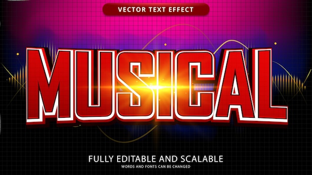 fichier eps modifiable d'effet de texte musical