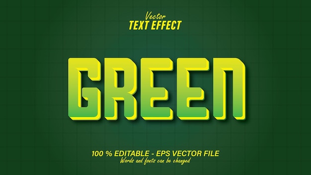 Fichier Eps Modifiable De Modèle D'effet De Texte Vert