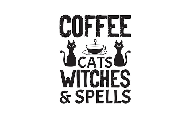 Fichier Vectoriel De Chats De Café Sorcières Et Sorts