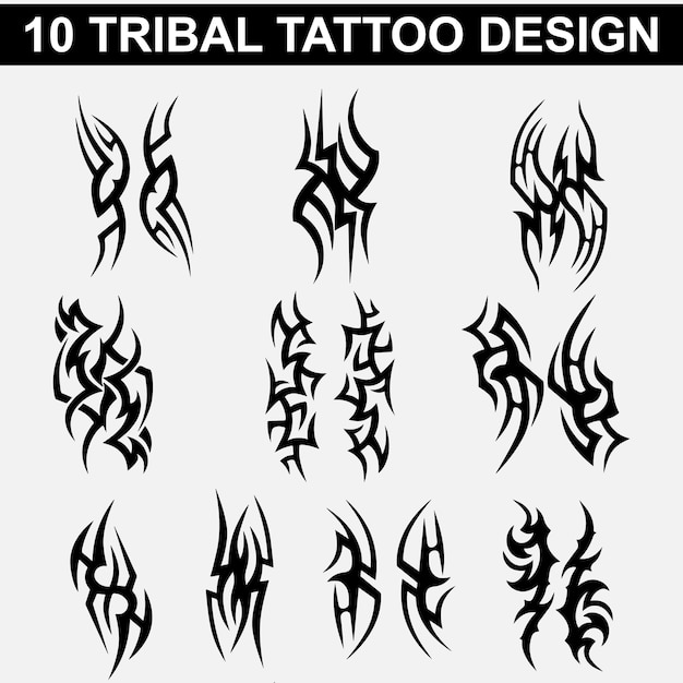 Fichier Vectoriel De Collection De Conception De Tatouage Tribal