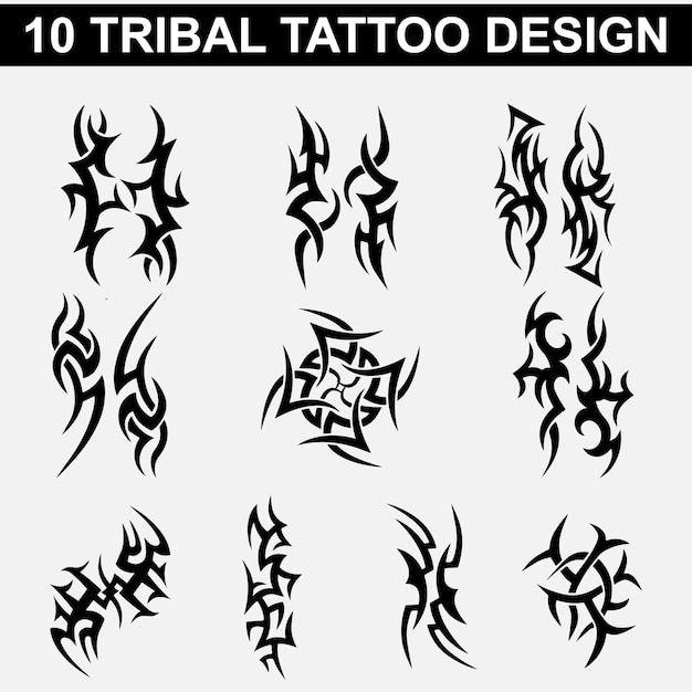 Fichier Vectoriel De Collection De Conception De Tatouage Tribal