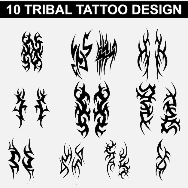 Fichier Vectoriel De Collection De Conception De Tatouage Tribal