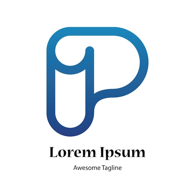 Fichier vectoriel de conception du logo de la lettre P