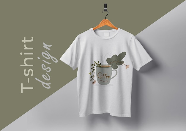 Fichier vectoriel de conception de T-shirt pour tasse de café unique