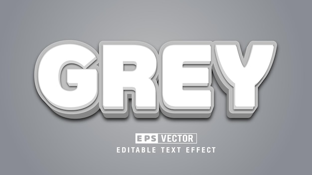 Fichier vectoriel d'effet de texte modifiable 3d gris avec fond mignon