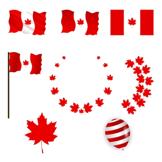 Fichier vectoriel des éléments de la fête du Canada