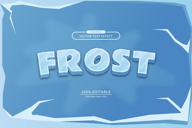 Fichier vectoriel eps d'effet de texte modifiable 3D Frost glace gelée