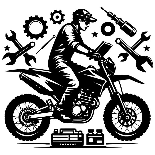 Vecteur des fichiers vectoriels vintage moto mechanic svg