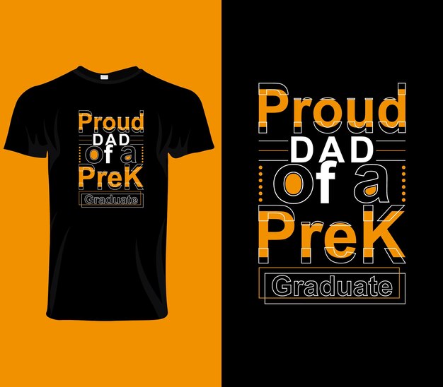 Vecteur fier papa d'un t-shirt de citations de diplômés de prek