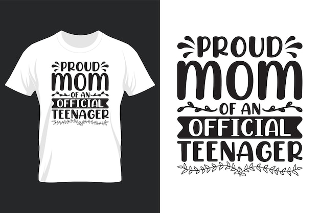 Fière Maman D'un Adolescent Officiel, Conception De T-shirt Svg Pour La Fête Des Mères