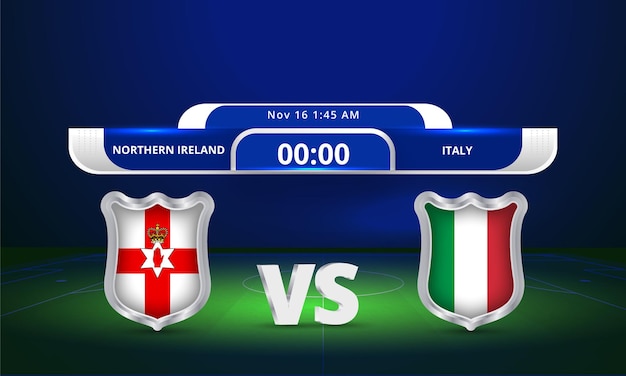 Fifa World Cup 2022 Irlande Du Nord Vs Italie Match De Football Diffusion Du Tableau De Bord