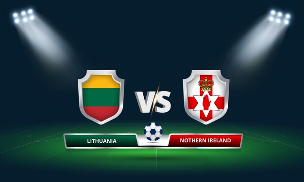 Fifa World Cup 2022 Lituanie vs Irlande du Nord match de football Diffusion du tableau de bord