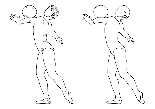 Figure De Contour D'un Gymnaste Dans Une Pose De Sport Croquis De Silhouette De Fille De Gymnastique Gymnastique