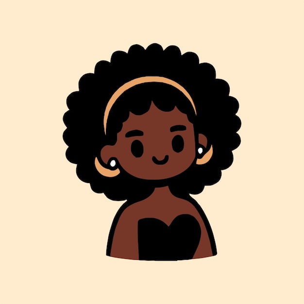 Vecteur une fille africaine chibi