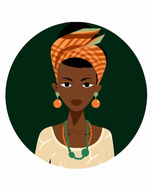 Vecteur fille africaine avec couvre-chef