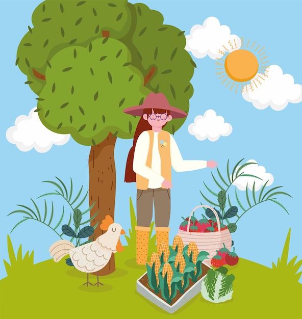 Fille avec des aliments biologiques