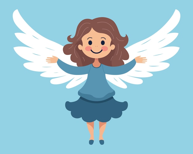 Une fille ange avec des ailes qui vole