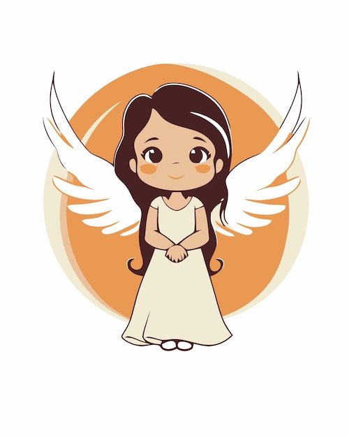 fille ange de dessin animé avec des ailes
