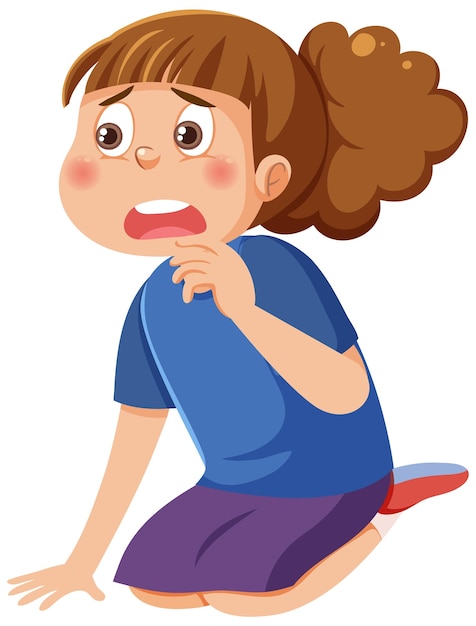 Une fille assise avec une expression triste