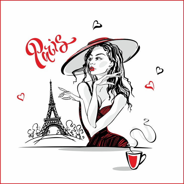 La fille au chapeau buvant du café