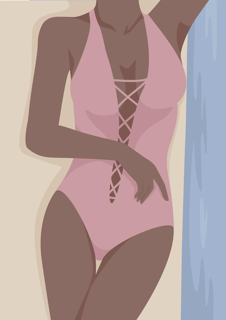 Vecteur fille au design plat beauté lingerie