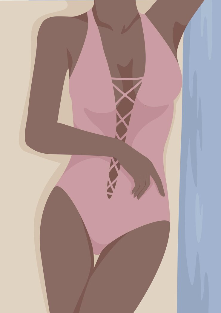 Vecteur fille au design plat beauté lingerie
