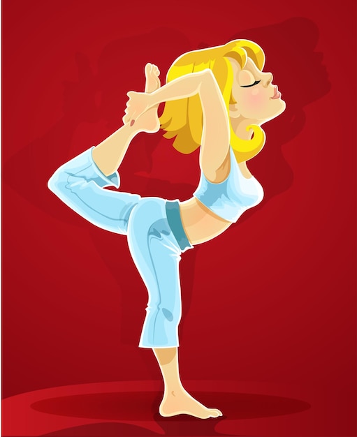 Fille Blonde Dans La Pose De Yoga Affiche De Bonification De Nataradzhasana Pour Votre