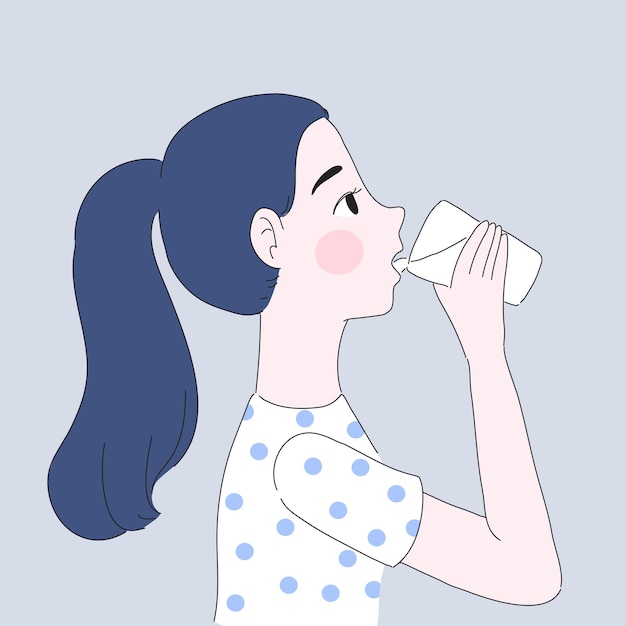 Fille Boire De L'eau Illustration